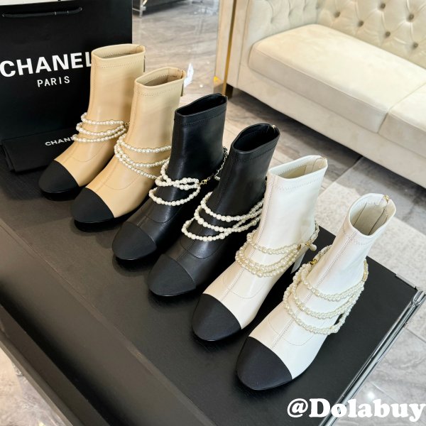 Top Quality Chanel Short Lambskin Boots