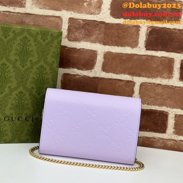 Gucci Copy GG Leather Chain Wallet 1:1 Mirror 781555 Bag