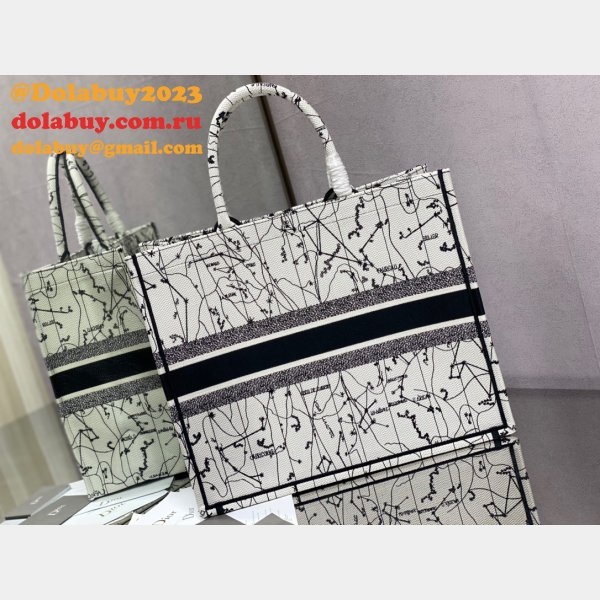 Replica Christian Dior Trotter Pattern Hand CD Book Tote Bag