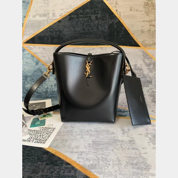 Le 37 In Shiny Leather Hobo Buckets 742828 Replica Saint Laurent Bag