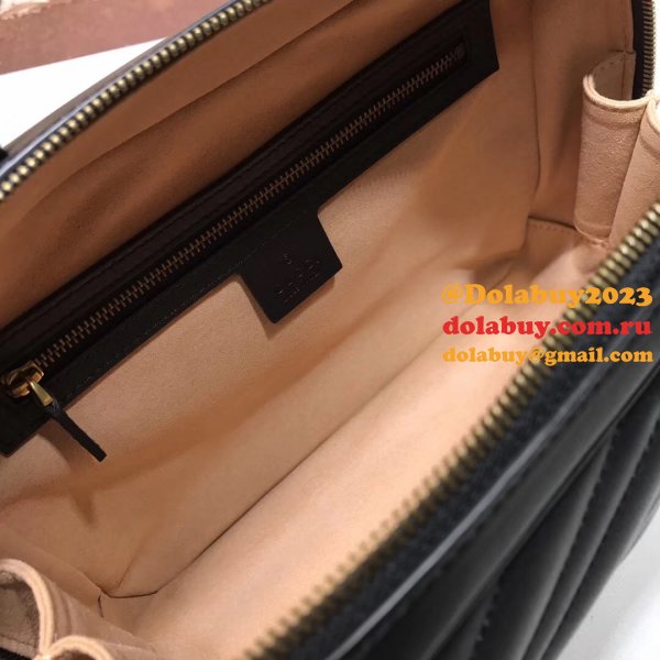 Top Quality Gucci Replica 498100 Leather GG Marmont Small Shoulder Bag