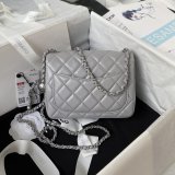 Top Quality CC CF mini classical AS1786 SILVER BALL bag