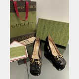 Pump Patent Heels Ballet Flat Horsebit Replica Gucci Shoes