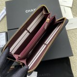 Best CC Leather Matelasse Round Zipper Long Wallet A50097