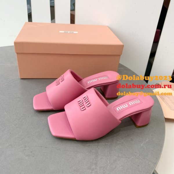 Miu Miu Replica Bread Slippers Heel Sandals Shoes