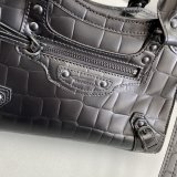 Top Quality Balenciaga cuag black crocodile bag