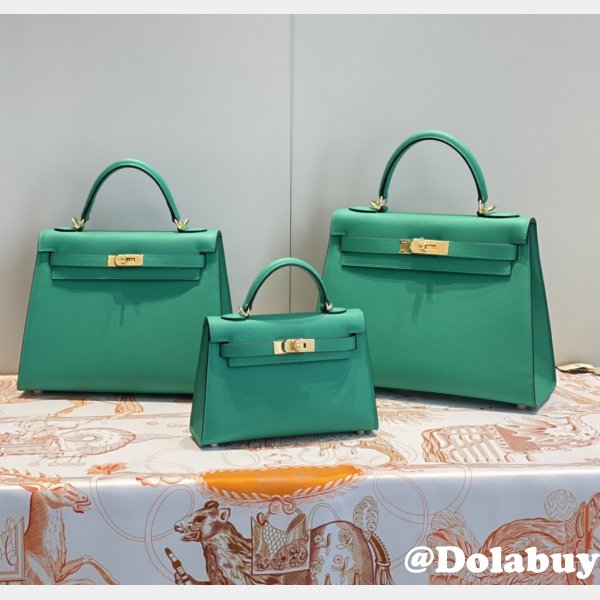 Replica Hermes Vert Jade Green Kelly Online Store Bag