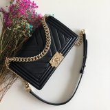 UK CC V Le Boy Top Quality Replica Black Bags Lambskin 25cm