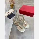 Valentino 1:1 Mirror ROCKSTUD METALLIC FLAT FLIP-FLOP SANDAL