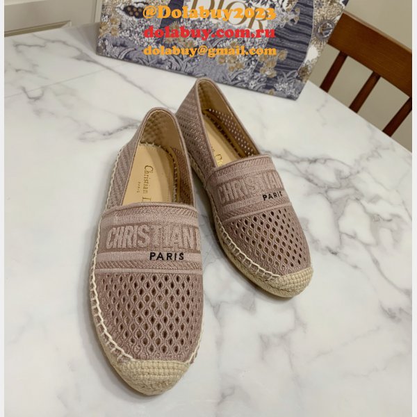 Perfect Dior Replica Openwork Embroidery Fisherman Shoes