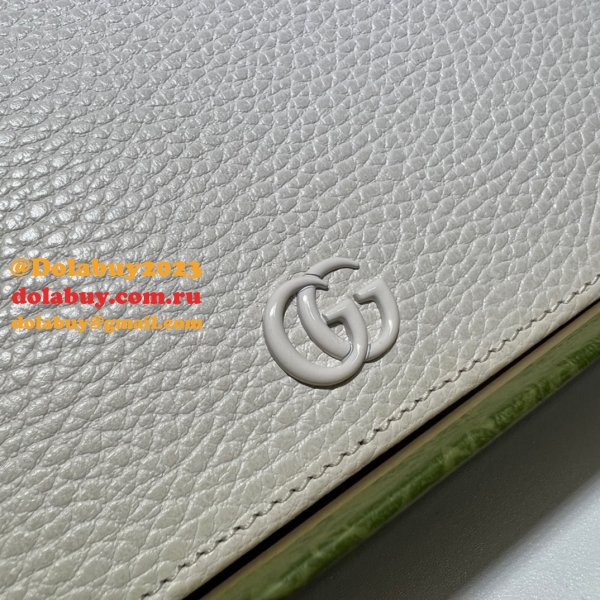 Top Luxury GG Gucci Replicas 497985 Marmont leather mini Chain Wallets bag