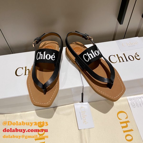 Designer Slippers Dupe AAAAA Replica Chloe Flip Flops