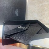 YSL Top Quality Clutch in embossed crocodile shiny black leather