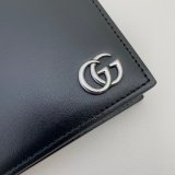 Gucci Fake 428726 China Black Leather GG Marmont Large Bi-Fold Wallet