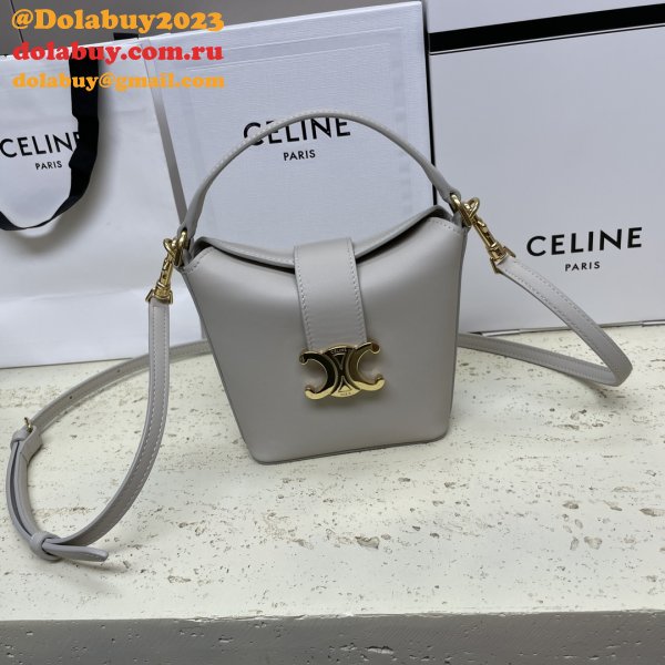 Top Quality Celine 10K943 Bucket Triomphe Smooth Designer Bag