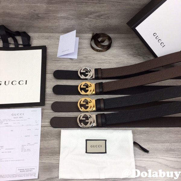 Fake Gucci 37MM Double G leather Replica belt