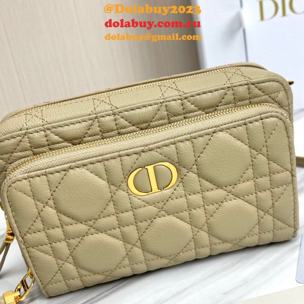 High Quality Dior Caro Bag Brown Supple Cannage Calfskin