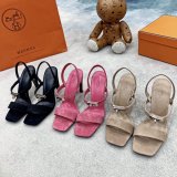 Replicas Suede Hermes Fashion Sandals Heel 9.5cm Shoes