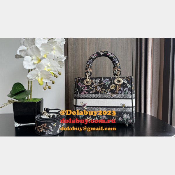 Perfect Christian Dior Lady Dior 24cm Duplicate Bags