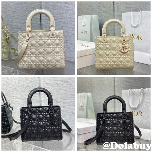 Christian Lady Dior 24cm AAA+ Replica Top Quality Black Bag