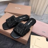 Wholesale Top Quality Miu Miu Copy Flat Sandals and Slippers Shoes