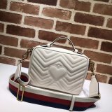 Top Quality Gucci Replica 498100 Leather GG Marmont Small Shoulder Bag