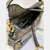 Christian Dior AAA Oblique Saddle Blooming green 9012/0446 Fake Bag