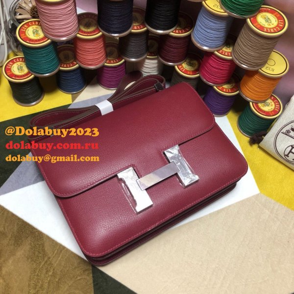 Hermes Constance Bag 23cm Epsom Leather Burgundy