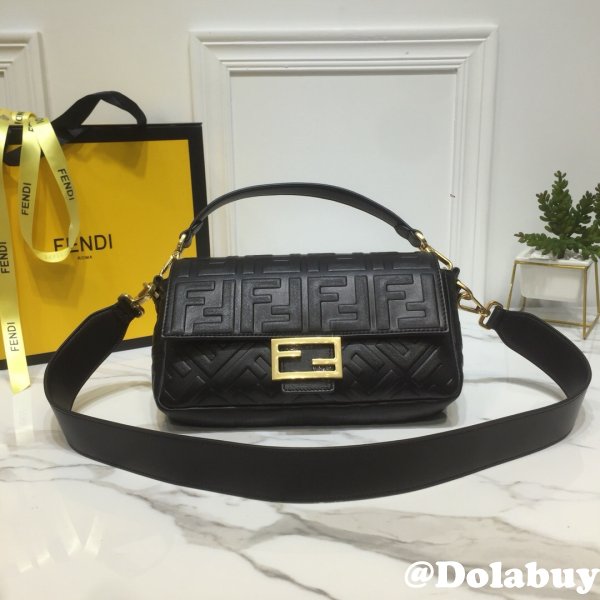 Fendi Baguette Medium Bag 8BS600 Black/white