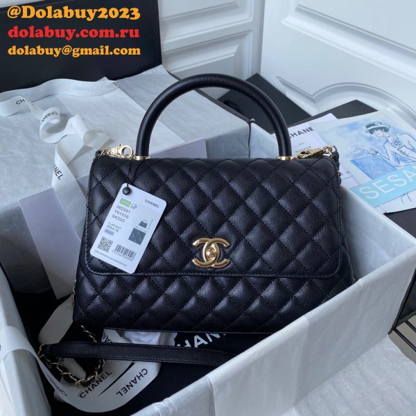 Luxury CC coco handle bag 92991 caviar leather 29cm