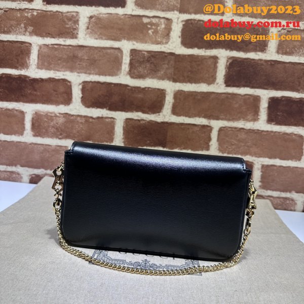 High Quality 752002 Horsebit Black 1955 Replica Gucci Designer Bag