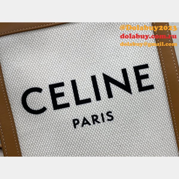 Celine Replica Small Cabas Vertical Bag In Triomphe Canvas