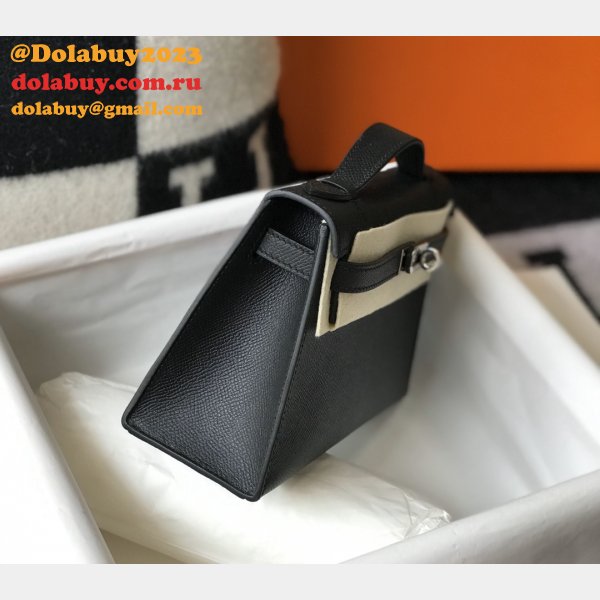 Luxury Hermes EPSOM LEATHER Mini Kelly Pouchette