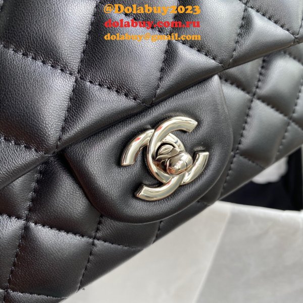 2020 Luxury CC CF 20CM Flap Lambskin Classic Black Bags