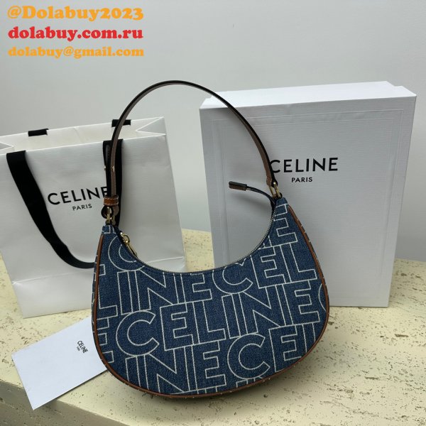 Celine Designer 1:1 Mirror Ava Denim 193952 Fake Bag