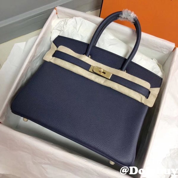 Hermes Birkin 35cm Togo leather Handbags Dark Blue