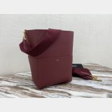 Women's Sangle bucket Replica Celine bag Wine red grained calfskin