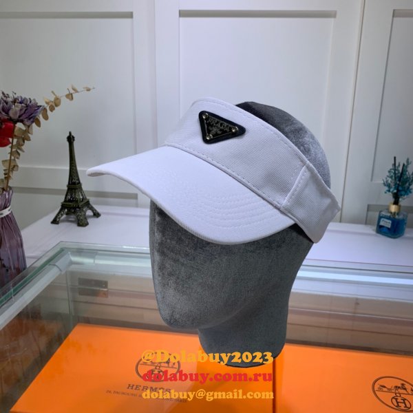 Wholesale Prada Metal triangle logo Empty top hat