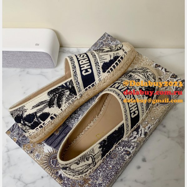 Dior Buy High Quality Monogram Embroidered Fisherman Replica Shoes