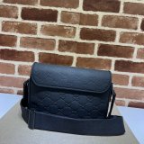 Gucci Fake GG Crossbody Rubber-effect 775097 Black Bag