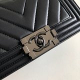 Luxury CC V Le Boy Replica 7 Star Black Bags lambskin 20cm