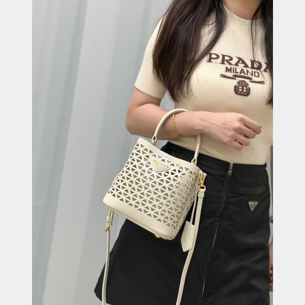 Luxury Prada Saffiano hollow basket women bag