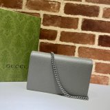 Top Luxury GG Gucci Replicas 497985 Marmont leather mini Chain Wallets bag