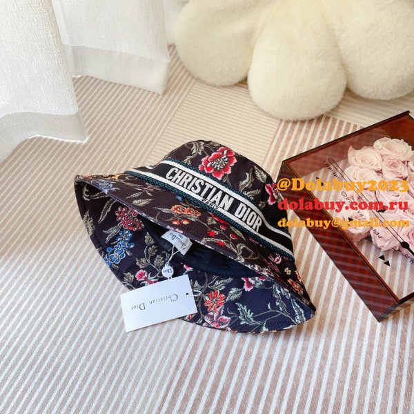 Best Christian Dior Colorblock bow Fisherman hat