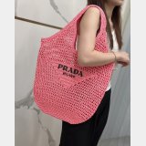 Duplicate prada raffia woven tote bag large 1BG424