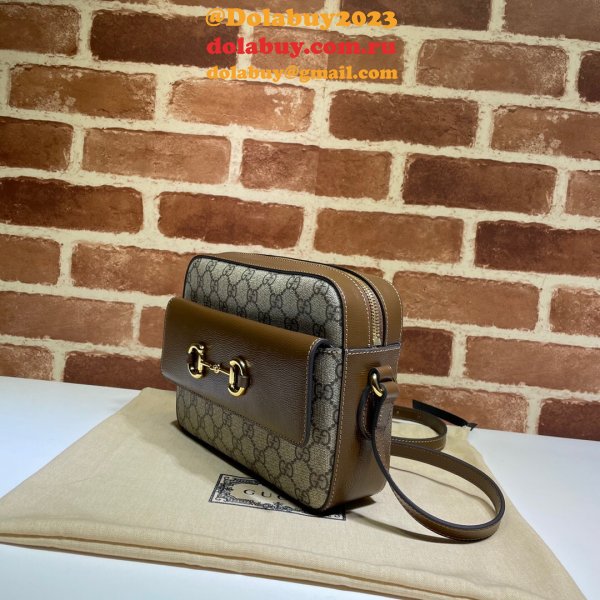 Gucci Replica Horsebit 1955 Small Brown or White Leather Shoulder 645454 Bag