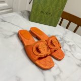 Top Quality GUCCI INTERLOCKING G CUT-OUT SANDAL FLAT