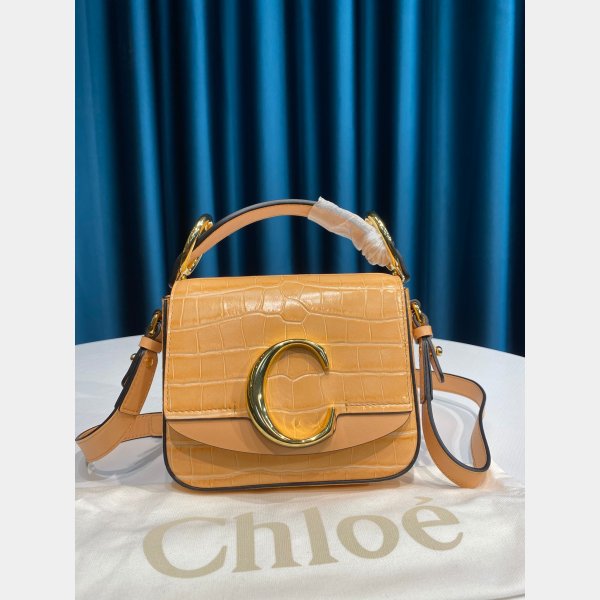 Designer Chloé Luxury 6030 C Bag In Embossed Croco Effect