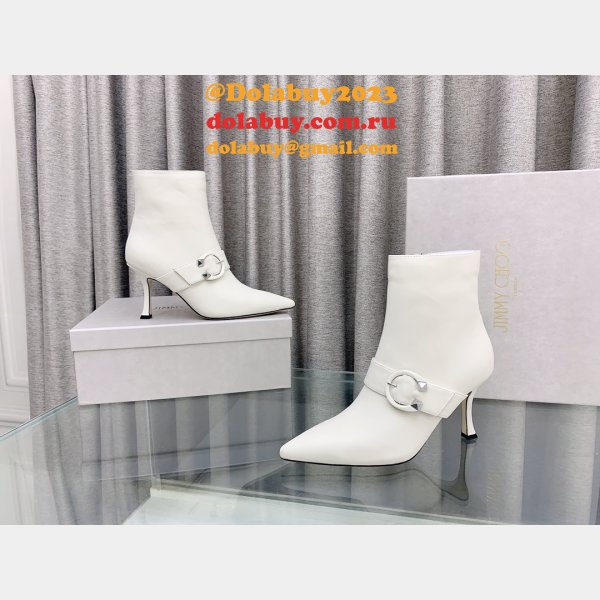 Duplicate Jimmy Choo C Buckle High Heel Ankle Replica Boots