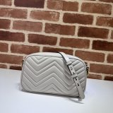 Light Grey Designer 447632 Copy GG Marmont Small Matelassé Shoulder Bag